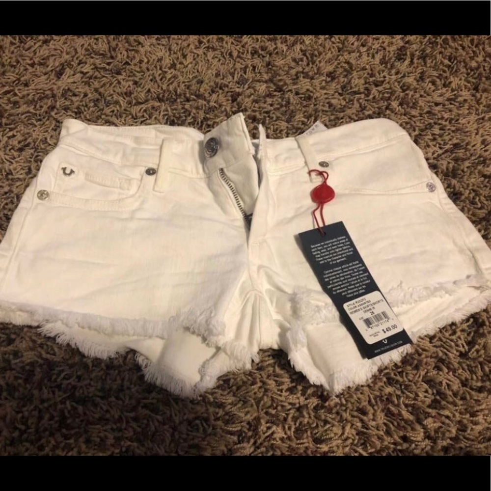 True Religion white shorts